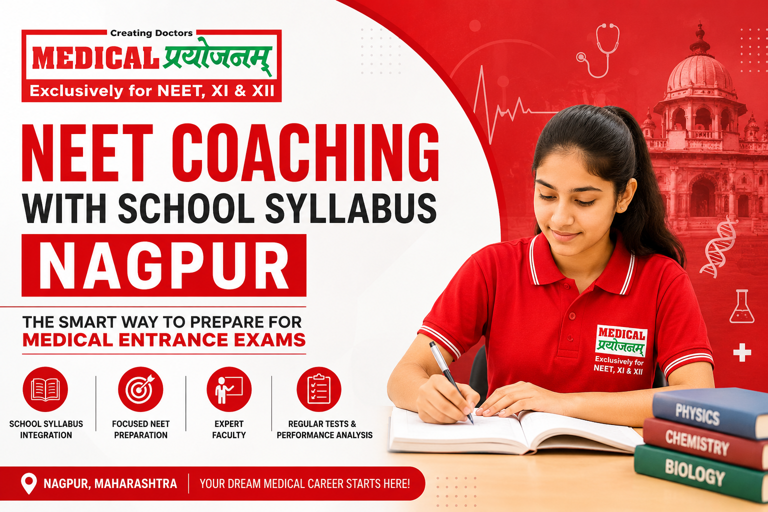 NEET Coaching with School Syllabus Nagpur: The Smart Way to Prepare for Medical Entrance Exams